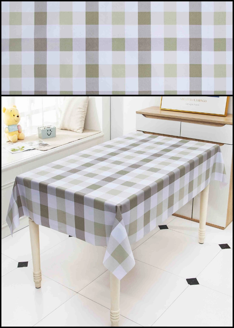 Modern Grid table Cloth Polyester Printed PVC Tablecloth