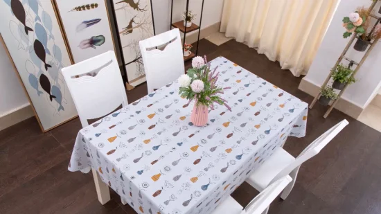 Toalha de mesa impressa em grade de alta qualidade em PVC / vinil para camping